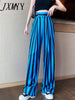 imCharms 2023 Vertical Stripes Casual Loose Suit Wide-Leg Pants Women's High-Waisted Slim Sagging Fabric Floor-To-Ceiling Pants