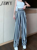 imCharms 2023 Vertical Stripes Casual Loose Suit Wide-Leg Pants Women's High-Waisted Slim Sagging Fabric Floor-To-Ceiling Pants