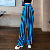 imCharms 2023 Vertical Stripes Casual Loose Suit Wide-Leg Pants Women's High-Waisted Slim Sagging Fabric Floor-To-Ceiling Pants