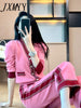 imCharms 2023 Pink Trousers Suit Temperament Autumn Elegant Temperament Women's Knitted Casual Two-Piece Suit
