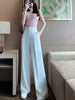 imCharms 2023 Pure Relief High-Waist Zipper Loose Drape Thin Section Women's Wide-Leg Straight Suit Slim And Versatile Trousers