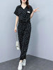imCharms 2023 Sports And Leisure Suit Summer Temperament Age-Reducing Short-Sleeved Top Loose And Thin Harem Leggings Two-Piece Set