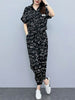 imCharms 2023 Sports And Leisure Suit Summer Temperament Age-Reducing Short-Sleeved Top Loose And Thin Harem Leggings Two-Piece Set