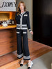 imCharms 2023 Spring And Autumn Clothes Lady Elegant Temperament Knitted Two-Piece Wide-Leg Pants Suit