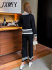 imCharms 2023 Spring And Autumn Clothes Lady Elegant Temperament Knitted Two-Piece Wide-Leg Pants Suit