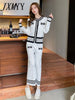 imCharms 2023 Spring And Autumn Clothes Lady Elegant Temperament Knitted Two-Piece Wide-Leg Pants Suit