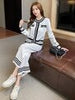 imCharms 2023 Spring And Autumn Clothes Lady Elegant Temperament Knitted Two-Piece Wide-Leg Pants Suit