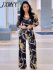 imCharms 2023 Spring And Autumn Elegant Temperament Sexy Women's V-Neck Long-Sleeved Printed One-Piece