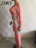 imCharms 2023 Spring And Autumn Elegant Temperament Sexy Women's V-Neck Long-Sleeved Printed One-Piece