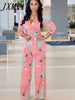 imCharms 2023 Spring And Autumn Elegant Temperament Sexy Women's V-Neck Long-Sleeved Printed One-Piece