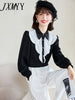 imCharms 2023 Spring And Autumn Bead Decoration Long-Sleeved All-Match Elegant Temperament Top Women's Chiffon Shirt