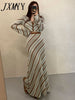 imCharms 2023 Spring And Autumn Chic Retro Elegant Temperament Slim Striped Top + Skirt Women's Suit