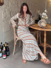 imCharms 2023 Spring And Autumn Chic Retro Elegant Temperament Slim Striped Top + Skirt Women's Suit