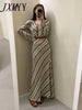 imCharms 2023 Spring And Autumn Chic Retro Elegant Temperament Slim Striped Top + Skirt Women's Suit