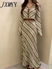 imCharms 2023 Spring And Autumn Chic Retro Elegant Temperament Slim Striped Top + Skirt Women's Suit