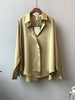imCharms 2023 Spring And Autumn Elegant Temperament Satin Shirt Women's Long-Sleeved Top Loose Solid Color Shirt
