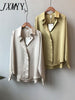 imCharms 2023 Spring And Autumn Elegant Temperament Satin Shirt Women's Long-Sleeved Top Loose Solid Color Shirt