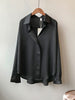 imCharms 2023 Spring And Autumn Elegant Temperament Satin Shirt Women's Long-Sleeved Top Loose Solid Color Shirt