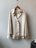 imCharms 2023 Spring And Autumn Elegant Temperament Satin Shirt Women's Long-Sleeved Top Loose Solid Color Shirt