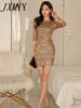 imCharms 2023 Spring And Autumn Elegant Temperament Slim Bag Hip Skirt Backless Sequin Dress Dress Women's