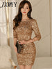 imCharms 2023 Spring And Autumn Elegant Temperament Slim Bag Hip Skirt Backless Sequin Dress Dress Women's