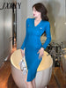 imCharms 2023 Spring And Autumn Elegant Temperament V-Neck Knitted Hip Bottoming Dress Slim And Women