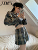imCharms 2023 Spring And Autumn Personality Design Retro Temperament Plaid Casual Suit Women's Clothing