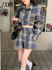 imCharms 2023 Spring And Autumn Personality Design Retro Temperament Plaid Casual Suit Women's Clothing