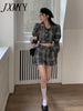 imCharms 2023 Spring And Autumn Personality Design Retro Temperament Plaid Casual Suit Women's Clothing