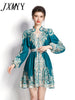 imCharms 2023 Spring And Autumn Products Elegant Temperament V-Neck Lantern Sleeves Folded Dress Women's Skirt