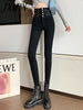imCharms 2023 Spring And Autumn Products High Elastic High Waist Breasted Decorative Slim Pencil Pants Women Slim Pants