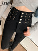 imCharms 2023 Spring And Autumn Products High Elastic High Waist Breasted Decorative Slim Pencil Pants Women Slim Pants