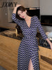 imCharms 2023 Spring And Autumn V-Neck High-Waist Printed High-End Dress Women's Chic And Unique Wrap Dress