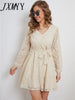 imCharms 2023 Spring And Autumn Women's Clothing European And American Lace Temperament Long-Sleeved Dress