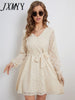 imCharms 2023 Spring And Autumn Women's Clothing European And American Lace Temperament Long-Sleeved Dress