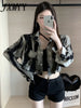imCharms 2023 Spring And Autumn Fashionable Loose Niche Design Sense Ink Wash Tie-Dye Long-Sleeved Shirt Short Jacket Top Women