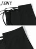 imCharms 2023 Spring And Autumn Black High-Waisted Micro-Flare Casual Pants Are Thin Elastic Loose Horseshoe Pants Women