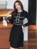 imCharms 2023 Spring And Autumn Age-Reducing And Slimming Waist Long-Sleeved Knitted Elegant Temperament Dress Women's
