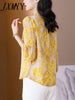imCharms 2023 Spring And Autumn Printing Chiffon Shirt Elegant Temperament Loose All-Match Top Women