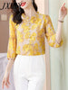 imCharms 2023 Spring And Autumn Printing Chiffon Shirt Elegant Temperament Loose All-Match Top Women