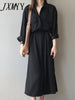 imCharms 2023 Spring And Autumn Simple Dress Waist Slim Elegant Shirt Skirt Light Mature Style Women's Long Skirt