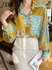 imCharms 2023 Spring And Autumn Niche Chic Elegant Temperament Top Floral Lantern Sleeve Shirt Loose Chiffon Shirt Women
