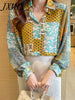imCharms 2023 Spring And Autumn Niche Chic Elegant Temperament Top Floral Lantern Sleeve Shirt Loose Chiffon Shirt Women