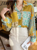 imCharms 2023 Spring And Autumn Niche Chic Elegant Temperament Top Floral Lantern Sleeve Shirt Loose Chiffon Shirt Women