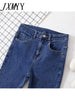 imCharms 2023 Spring And Autumn Pencil Harajuku Large Size Elastic Slim Fit All-Match Denim Women's Raw Edge Pants