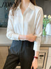 imCharms 2023 Spring And Autumn Products Simple Temperament Professional White Shirt Commuting Elegant Women's Top