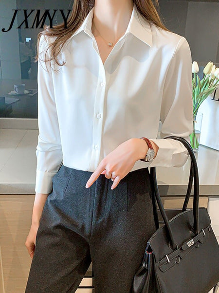 imCharms 2023 Spring And Autumn Products Simple Temperament Professional White Shirt Commuting Elegant Women's Top