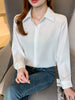 imCharms 2023 Spring And Autumn Retro Simple Shirt Solid Color Elegant Temperament Thin Long-Sleeved Shirt Women's Top