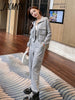 imCharms 2023 Spring And Autumn Sports Simple Casual Suit Temperament Female Loose-Fitting Workwear Sweater
