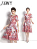 imCharms 2023 Spring And Summer Products Elegant Temperament Chic V-Neck Short-Sleeved Printed Long Skirt Women's Dress